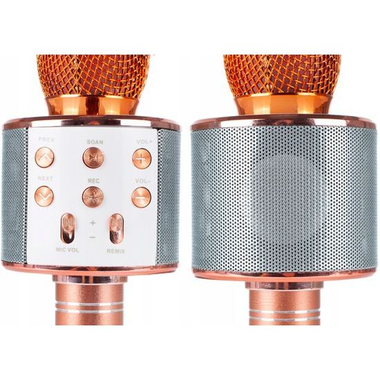 Bezdrátový karaoke mikrofon Hifi Speaker Rose Gold