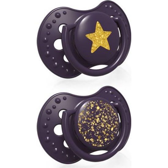 Lovi Silikonové dynamické dudlíky 3-6m, Stardust - fialové