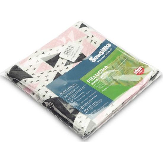 Bambusová plena 75x75cm, Růžový trojúhelník