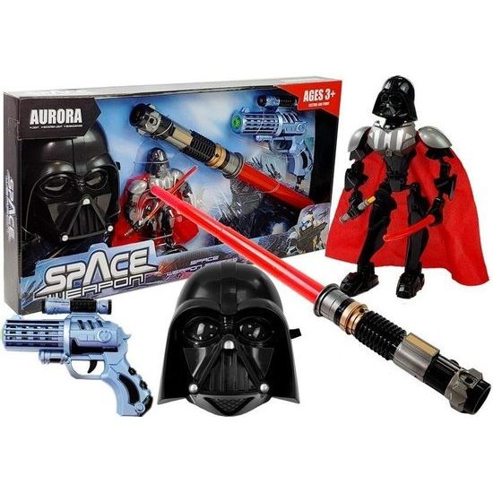 Sada vesmírných zbraní s mečem, maskou a robotem