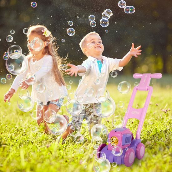 Dětská sekačka s bublifukem 2v1 Bubble Maker - růžová