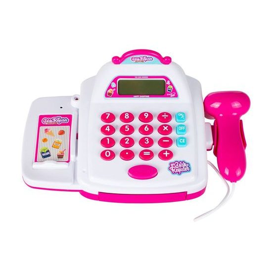 Dětská elektronická pokladna s vozíčkem a LED displejem