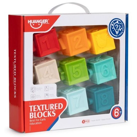 Haunger senzorické kostky pro nejmenší Textured Blocks 8 kusů