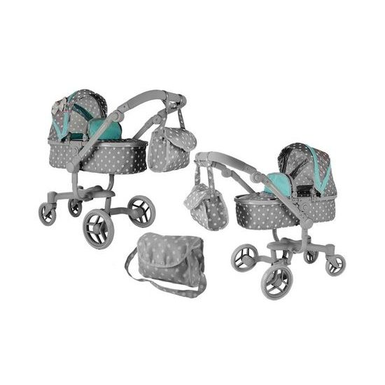 Alice velký kočárek pro panenky Moderno 5294 šedo-mentolový
