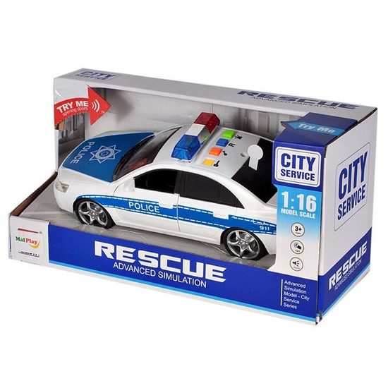 Policejní auto se světly a zvuky City Rescue 1:16