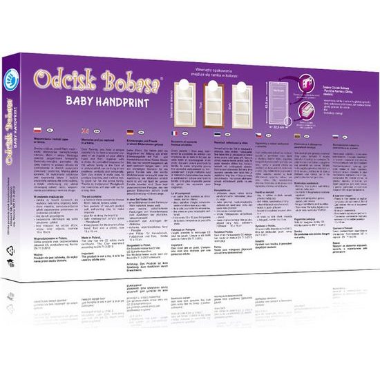 Dětská otisková sada, trojitý rám přírodní s hlínou