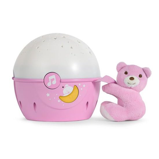 Chicco projektor s melodií Next 2 Stars Medvídek růžový