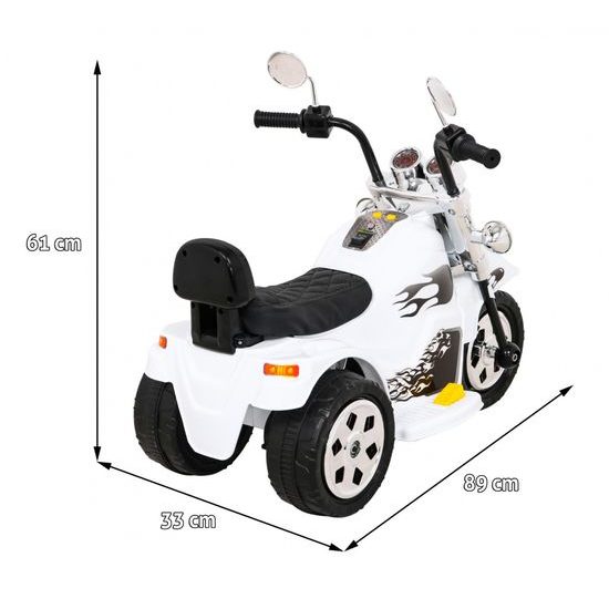Dětská elektrická tříkolka Hot Chopper bílá