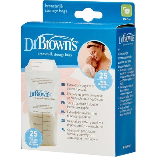 DR.BROWNS - Kapsy na uskladnění mateřského mléka 180ml 25ks