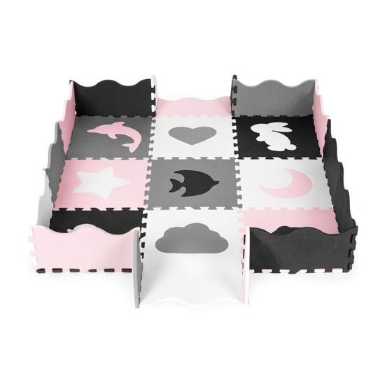 Ecotoys pěnová puzzle hrací deka Pink Puzzle 121 x 121 cm