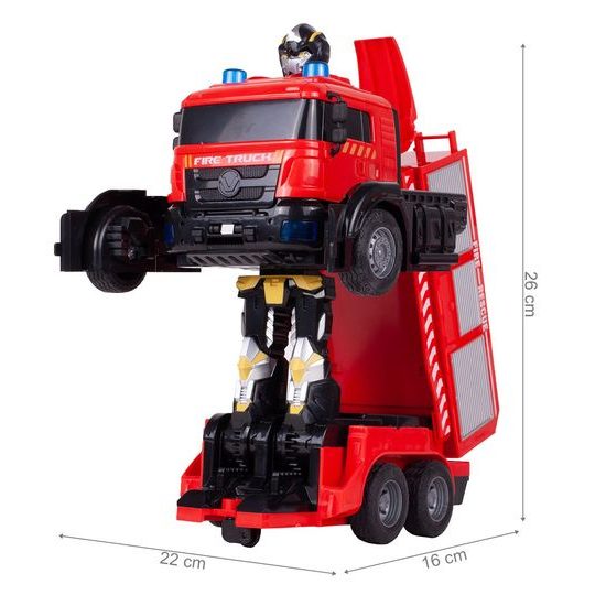Robot transformer - požární auto 2v1 Fire Truck na dálkové ovládání