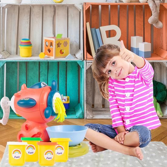 Modelovací plastelína s mlýnkem a příslušenstvím 4 barvy Mills Doh - oranžová