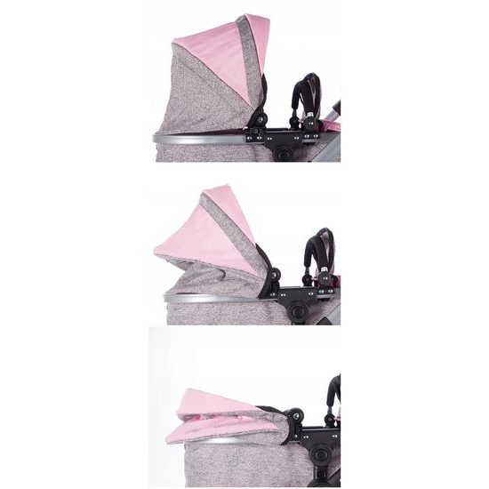 Kombinovaný kočárek pro panenky 2v1 Princess šedo-růžový