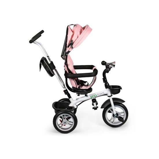 Ecotoys dětská tříkolka s otočným sedadlem 2v1 růžová