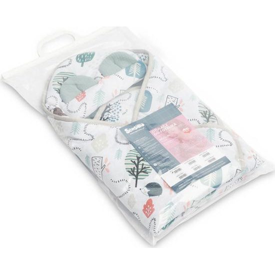 Mušelínová zavinovačka s kapuci do sedačky, Ježek, mátová