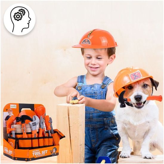 Sada dětského nářadí s helmou Malý opravář