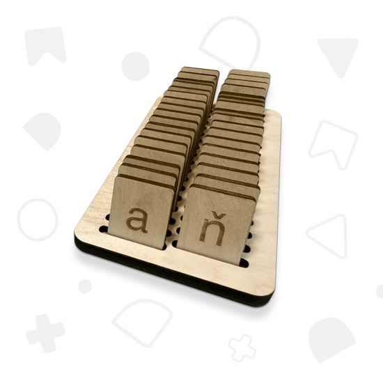 Sada malých TISKACÍCH písmen + stojánek