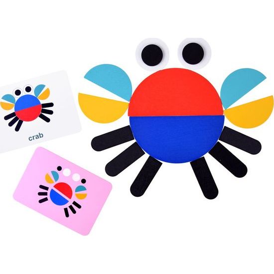 Dřevěné puzzle Montessori Tangram