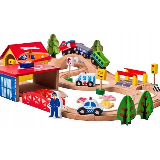 Doris dřevěná vláčkodráha 69 dílků