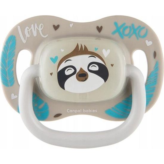 CANPOL babies Dudlík silikonový symetrický EXOTIC ANIMALS 18m+ 1ks lenochod