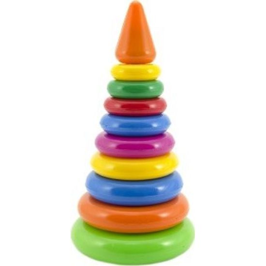 Skládanka - pyramida s kroužky - mix 2 druhy