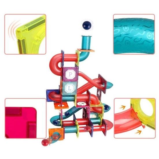 Magnetická stavebnice se skluzavkou Magnet Blocks 78 dílů
