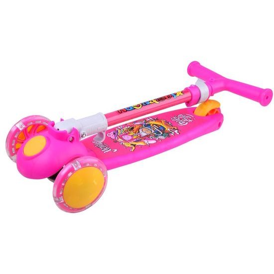 Dětská koloběžka Crazy Scooter se svítícími koly - růžová
