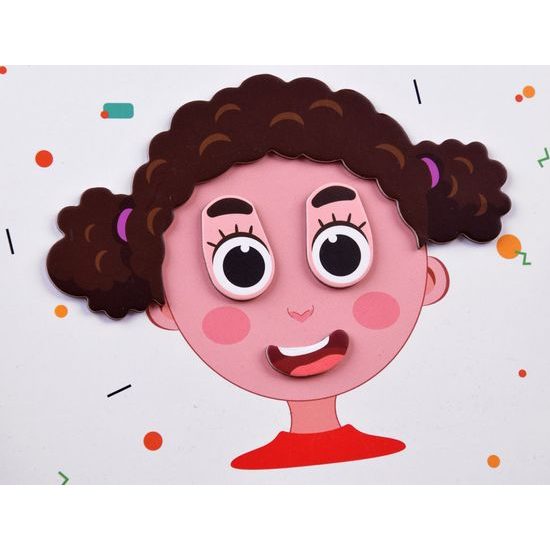 Magnetické puzzle veselé tváře 55 ks