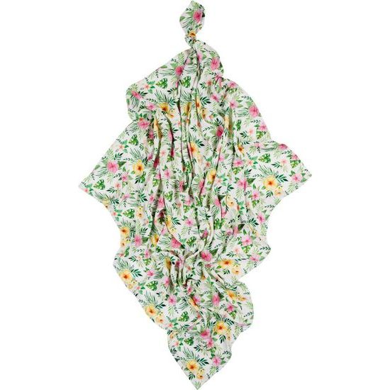 Bambusová plena 75x75 květy barevné