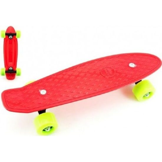 Skateboard - pennyboard - červený, zelená kola