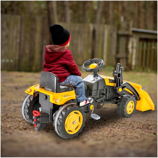 Dětský šlapací traktor s radlicí Active Pedal žlutý