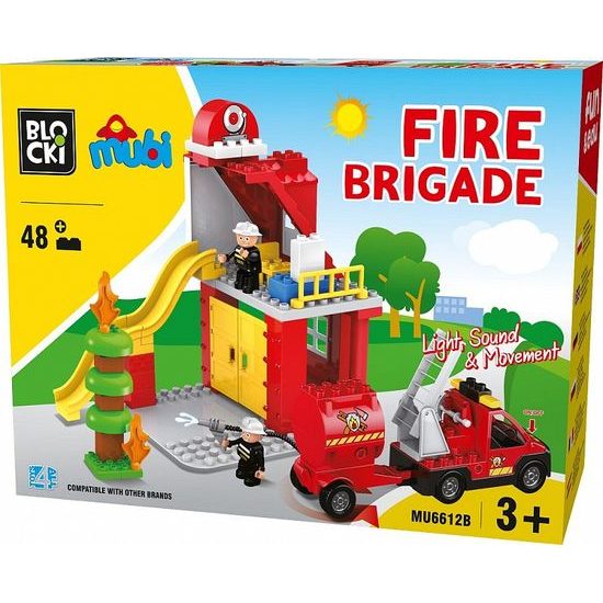 Blocki Mubi stavebnice Hasičská stanice se světlem a zvukem 48 dílů