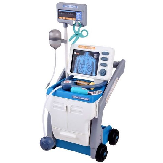 Dětský lékařský vozík Medical Cart se zvukem a příslušenstvím - modrý
