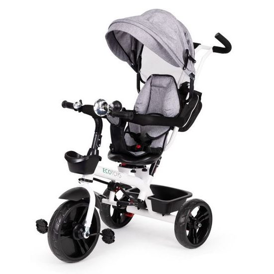 Ecotoys dětská tříkolka s otočným sedadlem S-Trike šedá