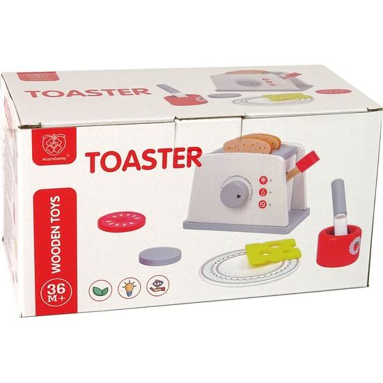 Dřevěný toustovač s doplňky pro děti