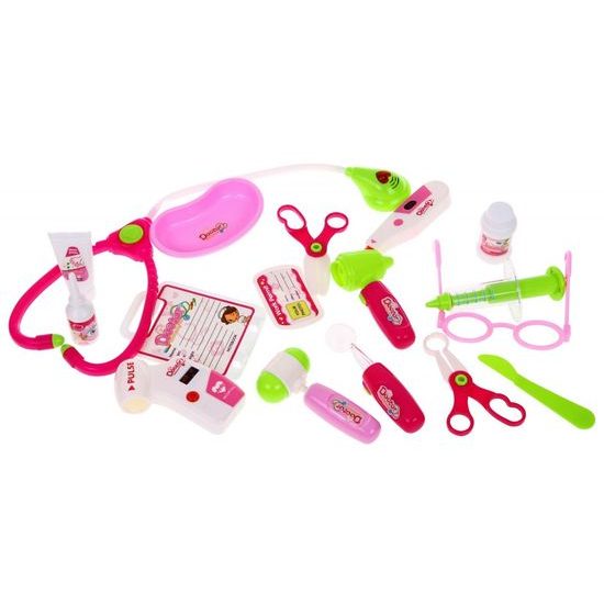 Majlo Toys dětský lékařský vozík EKG se světlem a zvuky růžový