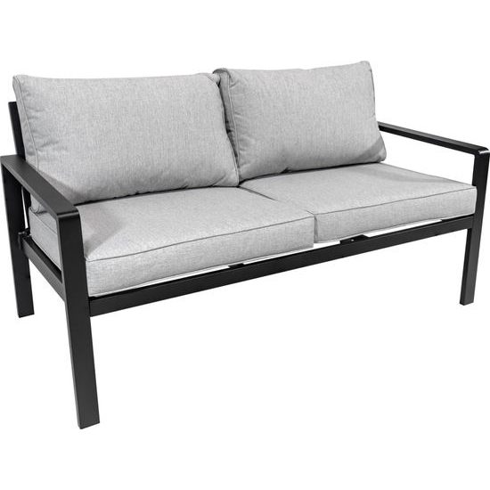 Hliníkový zahradní nábytek Pohovka + dvě křesla + stůl šedá/antracit