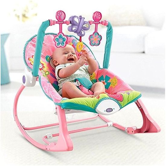 Dojčenské ležadlo 3v1 s vibráciami Baby Rocker ružové