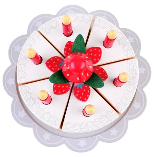 Dřevěný narozeninový dort na krájení Sponge Cake