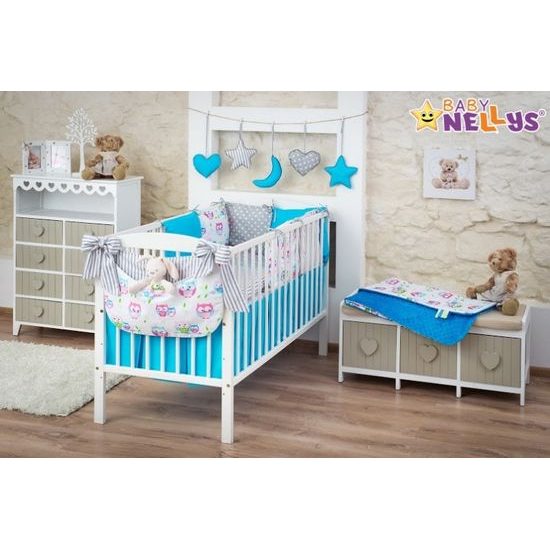 Baby Nellys Baby Nellys Mega sada Be LOVE - Modrá/šedá - Sovičky