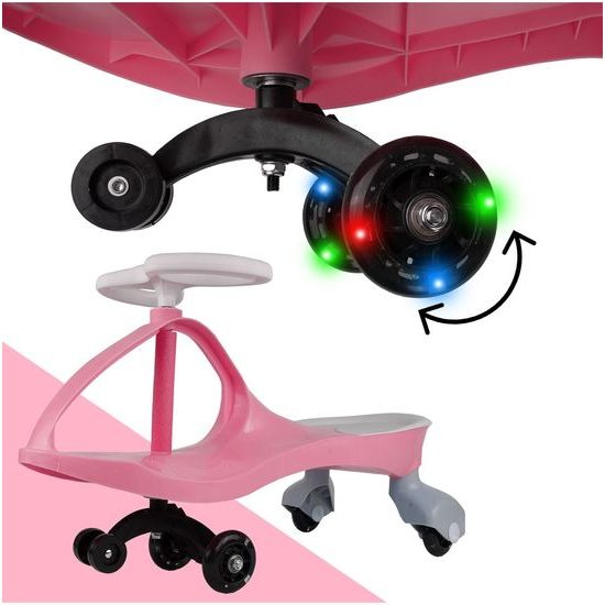 Gravitační odrážedlo se svítícími koly Spinner růžové