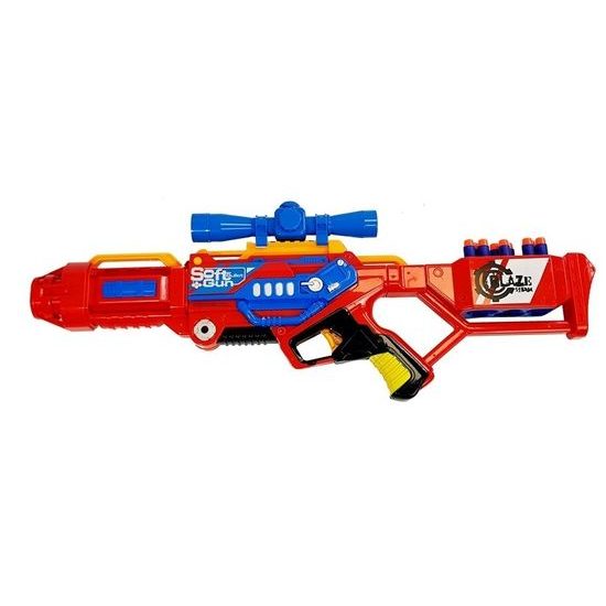 ROZBALENO Velký dětský samopal Blaze Storm RED s pěnovými náboji