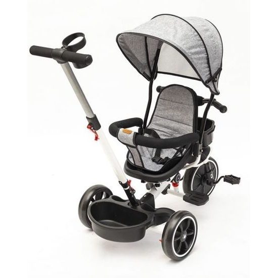 Ecotoys dětská tříkolka s otočným sedadlem X360 šedá