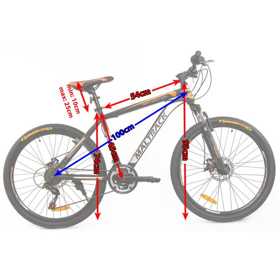 MalTrack odpružené horské kolo Team Orange 26" černo-oranžové