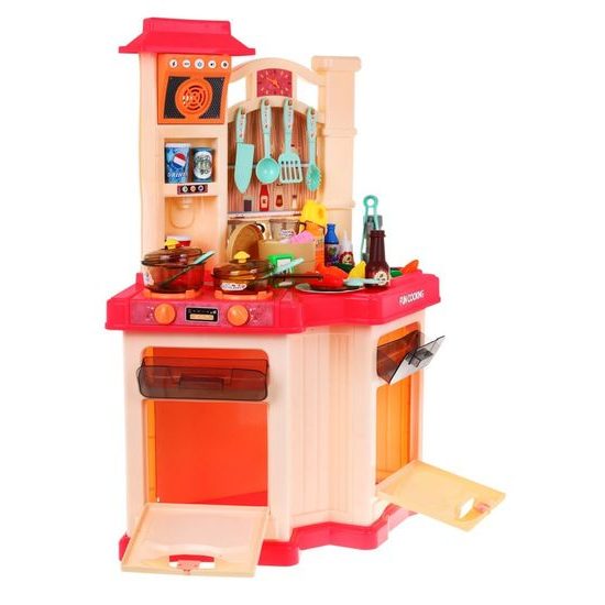 Doris dětská kuchyňka XXL s párou a tekoucí vodou Talented Chef - růžová