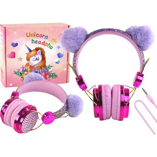 Dětská sluchátka v růžových odstínech