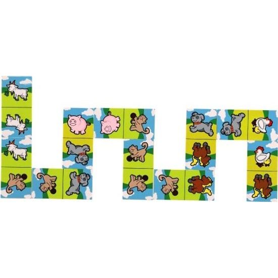 Dřevěné Domino Moje první zvířátka - společenská hra, 28ks