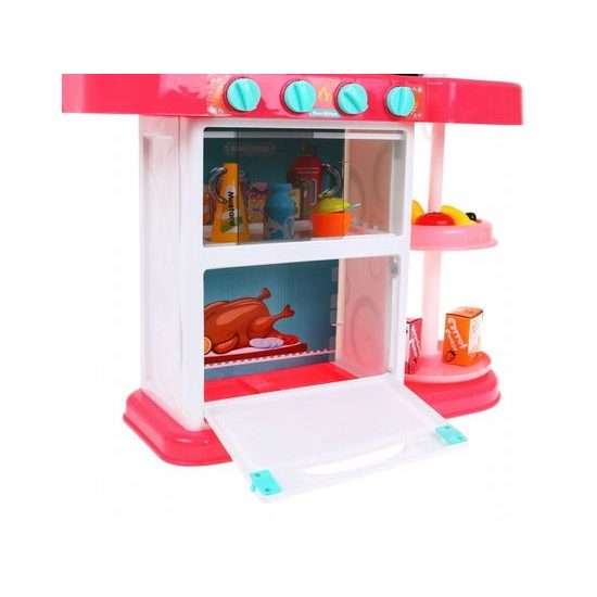 Majlo Toys dětská kuchyňka se zvuky a párou- růžová