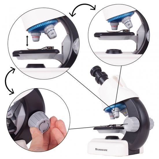 Dětský mikroskop na baterie Little Scientific bílý