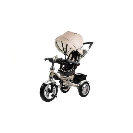 Majlo Toys tříkolka 2v1 s nafukovacími koly PRO600 béžová